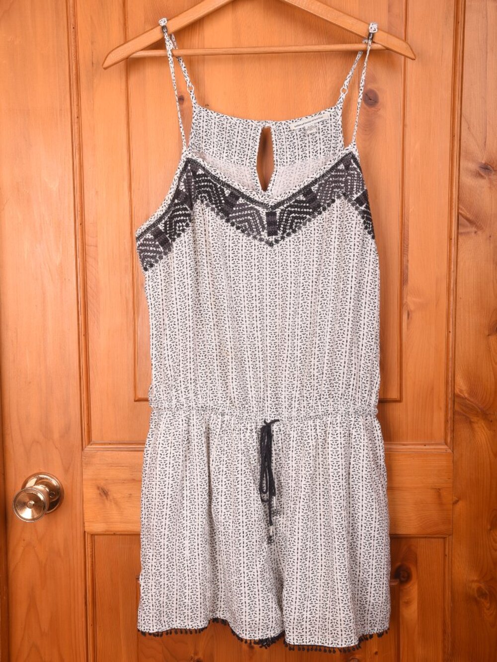 American Eagle Geometric Embroidered Boho Romper - Size M